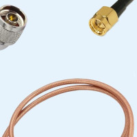 N Male Right Angle to SMA Male RG400 RF Cable Assembly