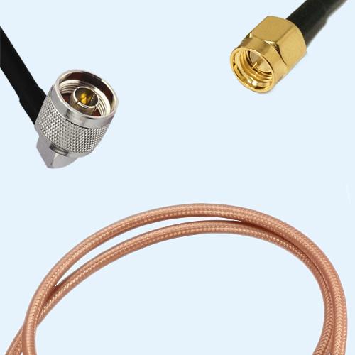 N Male Right Angle to SMA Male RG400 RF Cable Assembly