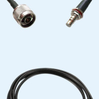 N Male to QMA Bulkhead Female LMR100 RF Cable Assembly