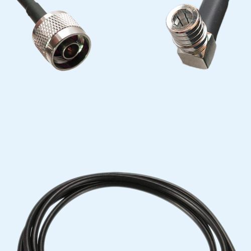 N Male to QMA Male Right Angle LMR100 RF Cable Assembly