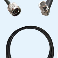 N Male to QMA Male Right Angle LMR200 RF Cable Assembly