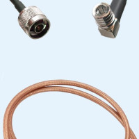 N Male to QMA Male Right Angle RG142 RF Cable Assembly