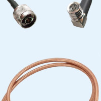 N Male to QMA Male Right Angle RG400 RF Cable Assembly