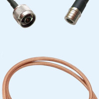 N Male to QMA Male RG142 RF Cable Assembly