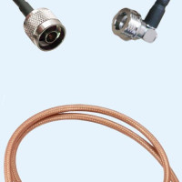 N Male to QN Male Right Angle RG142 RF Cable Assembly