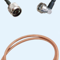 N Male to QN Male Right Angle RG400 RF Cable Assembly