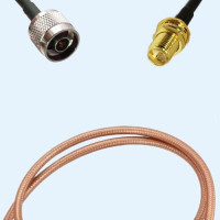 N Male to RP SMA Bulkhead Female RG400 RF Cable Assembly