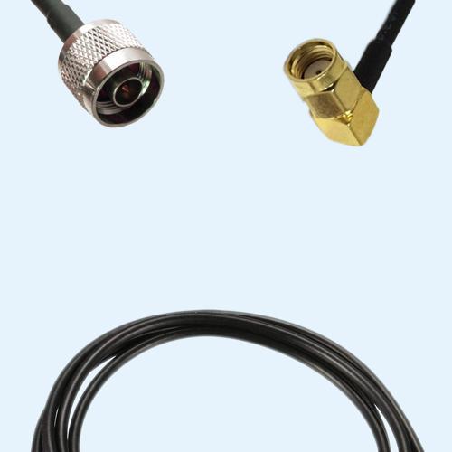 N Male to RP SMA Male Right Angle LMR100 RF Cable Assembly
