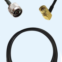 N Male to RP SMA Male Right Angle LMR200 RF Cable Assembly