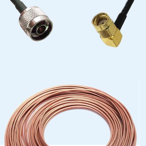 N Male to RP SMA Male Right Angle RG188 RF Cable Assembly