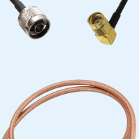 N Male to RP SMA Male Right Angle RG400 RF Cable Assembly