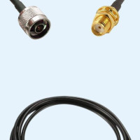 N Male to SMA Bulkhead Female LMR100 RF Cable Assembly