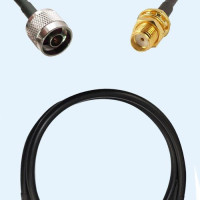 N Male to SMA Bulkhead Female LMR195 RF Cable Assembly