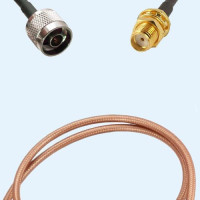 N Male to SMA Bulkhead Female RG400 RF Cable Assembly