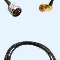 N Male to SMA Male Right Angle LMR100 RF Cable Assembly