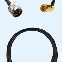 N Male to SMA Male Right Angle LMR200 RF Cable Assembly