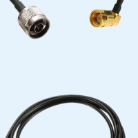 N Male to SMA Male Right Angle RG174 RF Cable Assembly