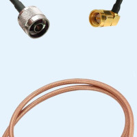 N Male to SMA Male Right Angle RG400 RF Cable Assembly