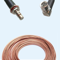 QMA Bulkhead Female to QMA Male Right Angle RG188 RF Cable Assembly