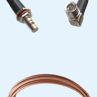 QMA Bulkhead Female to QMA Male Right Angle RG316D RF Cable Assembly