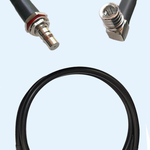 QMA Bulkhead Female to QMA Male Right Angle RG58 RF Cable Assembly