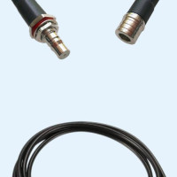 QMA Bulkhead Female to QMA Male LMR100 RF Cable Assembly