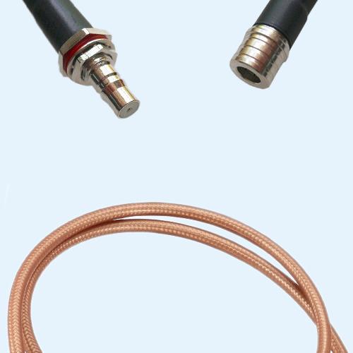 QMA Bulkhead Female to QMA Male RG142 RF Cable Assembly