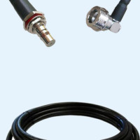 QMA Bulkhead Female to QN Male Right Angle LMR240 RF Cable Assembly