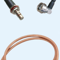 QMA Bulkhead Female to QN Male Right Angle RG400 RF Cable Assembly