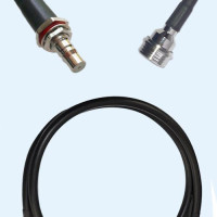 QMA Bulkhead Female to QN Male LMR195 RF Cable Assembly