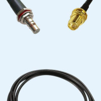 QMA Bulkhead Female to RP SMA Bulkhead Female LMR100 RF Cable Assembly