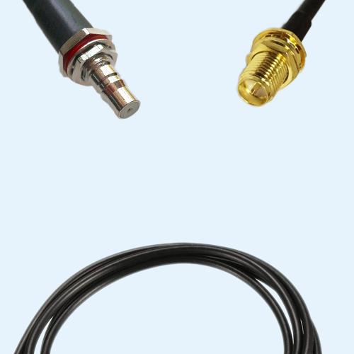 QMA Bulkhead Female to RP SMA Bulkhead Female RG174 RF Cable Assembly