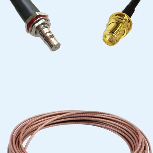 QMA Bulkhead Female to RP SMA Bulkhead Female RG178 RF Cable Assembly