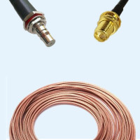 QMA Bulkhead Female to RP SMA Bulkhead Female RG316 RF Cable Assembly