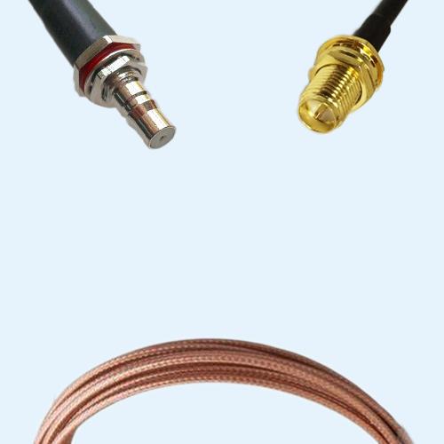 QMA Bulkhead Female to RP SMA Bulkhead Female RG316D RF Cable Assembly