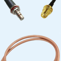 QMA Bulkhead Female to RP SMA Bulkhead Female RG400 RF Cable Assembly
