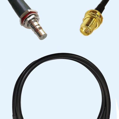 QMA Bulkhead Female to RP SMA Bulkhead Female RG58 RF Cable Assembly
