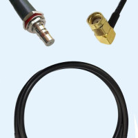QMA Bulkhead Female to RP SMA Male Right Angle LMR200 RF RF Cable