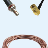 QMA Bulkhead Female to RP SMA Male Right Angle RG178 RF Cable Assembly