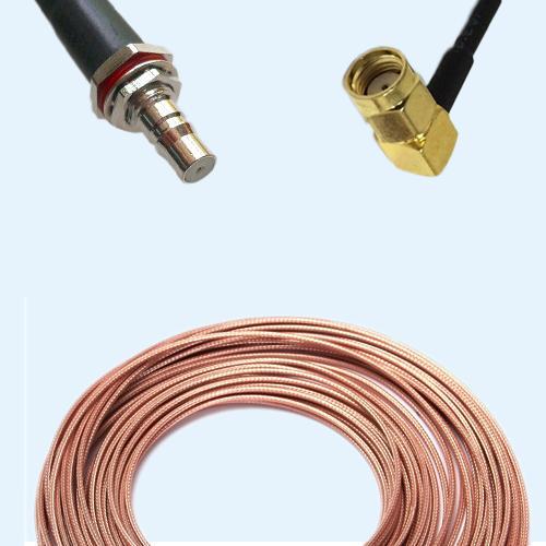 QMA Bulkhead Female to RP SMA Male Right Angle RG316 RF Cable Assembly