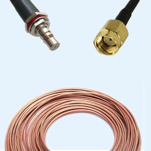 QMA Bulkhead Female to RP SMA Male RG188 RF Cable Assembly