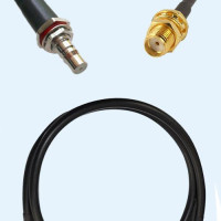 QMA Bulkhead Female to SMA Bulkhead Female LMR195 RF Cable Assembly