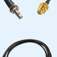 QMA Bulkhead Female to SMA Bulkhead Female RG174 RF Cable Assembly