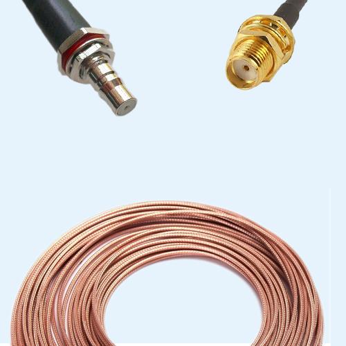 QMA Bulkhead Female to SMA Bulkhead Female RG188 RF Cable Assembly