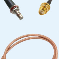 QMA Bulkhead Female to SMA Bulkhead Female RG400 RF Cable Assembly