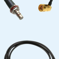 QMA Bulkhead Female to SMA Male Right Angle LMR100 RF Cable Assembly