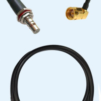 QMA Bulkhead Female to SMA Male Right Angle LMR200 RF Cable Assembly