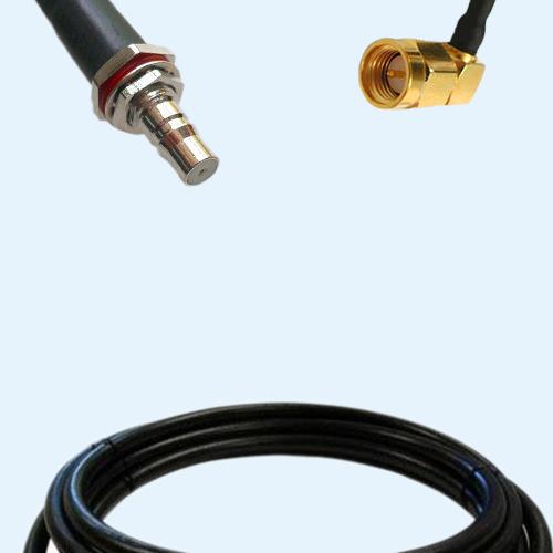 QMA Bulkhead Female to SMA Male Right Angle LMR240FR RF Cable Assembly