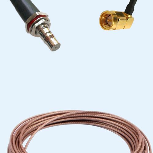 QMA Bulkhead Female to SMA Male Right Angle RG178 RF Cable Assembly