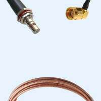 QMA Bulkhead Female to SMA Male Right Angle RG316D RF Cable Assembly
